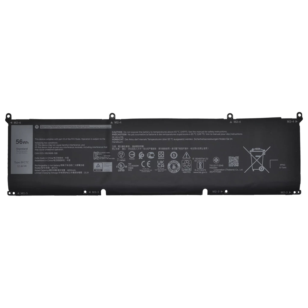 New 8FCTC Laptop Battery for  XPS 15 9500 Precision 5550 Alienware M15 R3 R4 M17 R3 R4 Series Notebook 69KF2 08FCTC 70N2F 070N2F 0P8P1P 0DVG8M 0M59JH 11.4V 56Wh 4650mAh