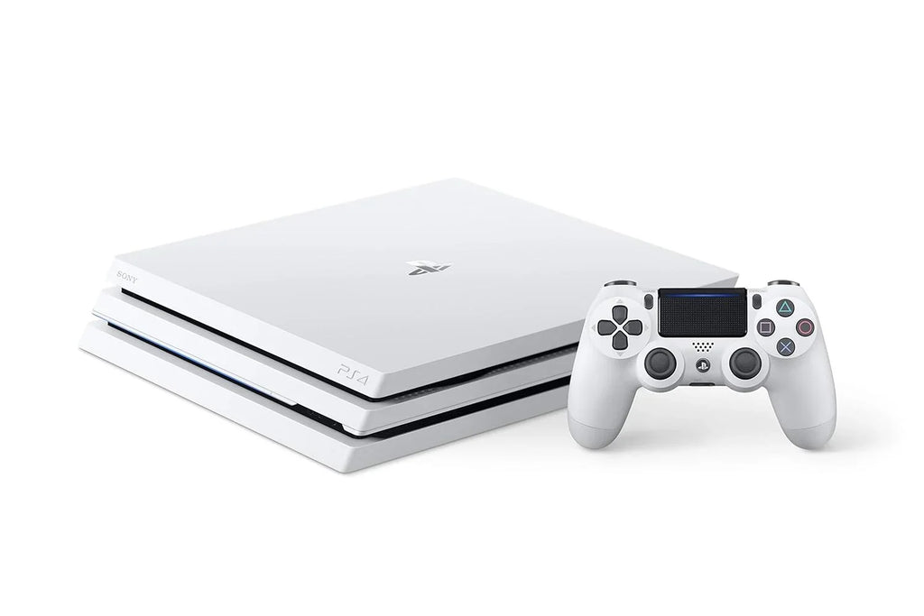 Pre-Owned  PlayStation 4 Pro 1TB Gaming Console Glacier White Headset With BOLT AXTION Cleaning Kit Bundle (Refurbished: Like New)