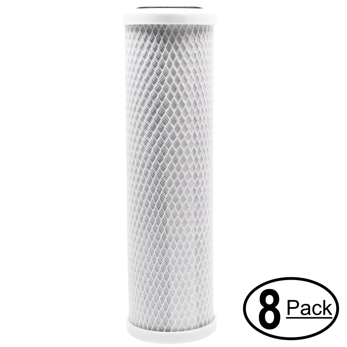 8-Pack Replacement for Crystal Quest CQE-CT-00127 Activated Carbon Block Filter - Universal 10 inch Filter for CRYSTAL QUEST Mega Triple liquid Filter system - Denali Pure Brand