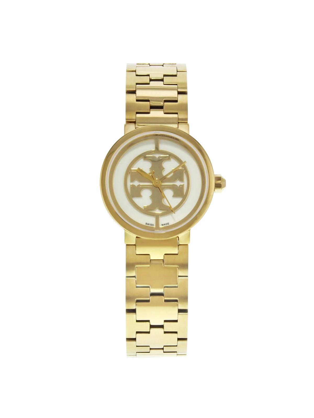 Pre-Owned Tory Burch Reva 21mm Gold Tone Stainless Steel Quartz Ladies Watch TRB4030 (Good)