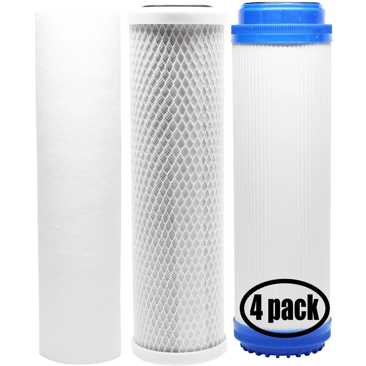4-Pack Replacement for Filter Kit for Pentek 158616 RO System - Includes Carbon Block Filter, PP Sediment Filter & GAC Filter - Denali Pure Brand