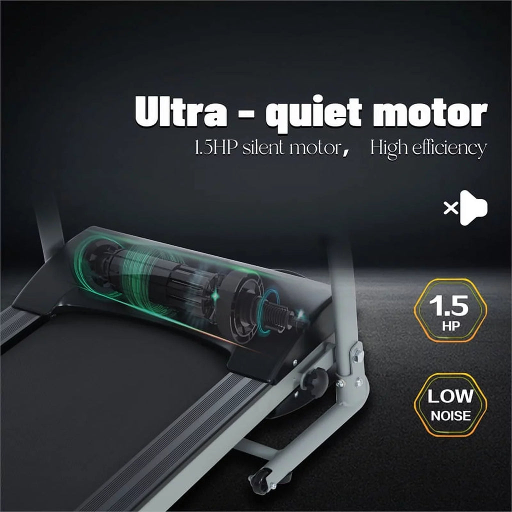 CRO Decor Folding Treadmill for Small Apartment Electric Motorized Space Save