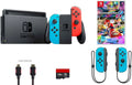 Nintendo Switch 6 items Bundle:Nintendo Switch 32GB Console Neon Red and Blue Joy-con,128GB Micro SD Card,Nintendo Wireless Controllers Neon Blue,Mario Kart 8 Deluxe,Mytrix HDMI Cable