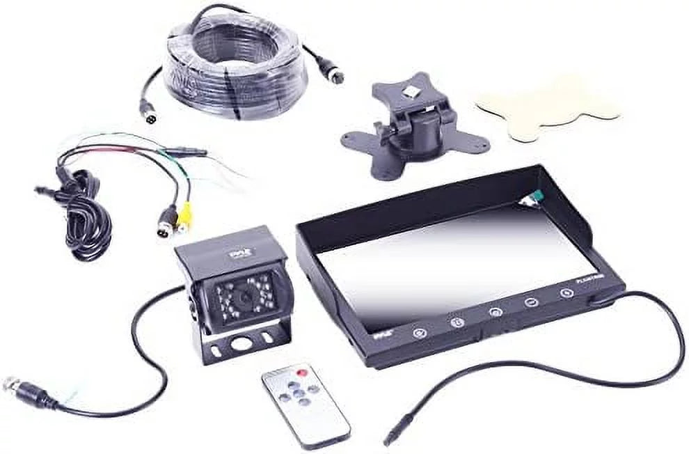 Pyle Car Truck Reverse Parking Waterproof Rearview Camera Kit W/ 9" LCD Display Monitor, 12-24V