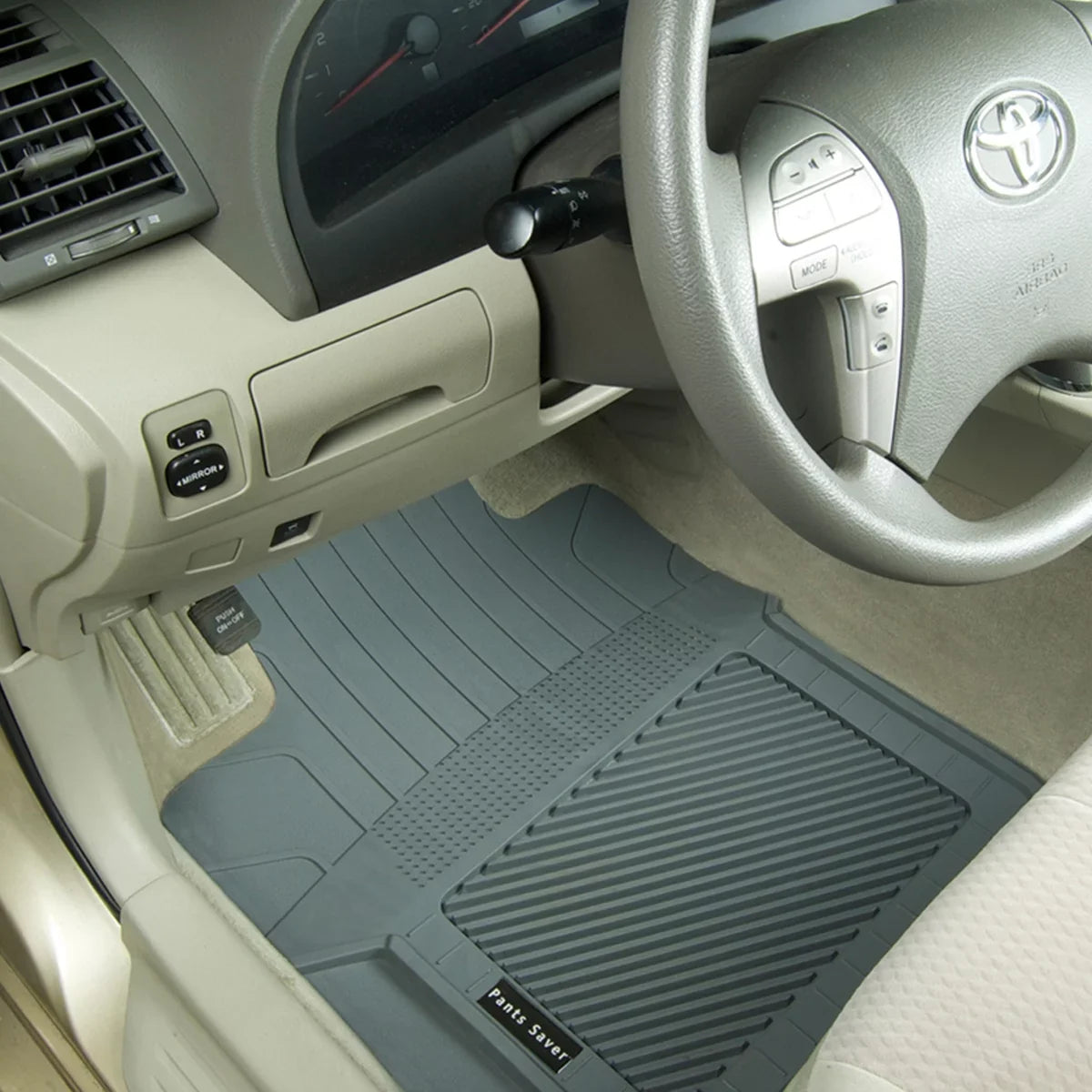 PantsSaver Custom Fit Car Floor Mats for Dodge Grand Caravan 2018, 4 pc, All climate Protection for vehicles, Heavy Duty climate impervious Plastic,Gray