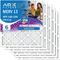 10x10x1 Air Filter MERV 13 Comparable to MPR 1500 - 2200 & FPR 9 Electrostatic Pleated Air Conditioner Filter 6 Pack HVAC AC Premium USA Made 10x10x1 Furnace Filters by AIRX FILTERS WICKED CLEAN AIR.