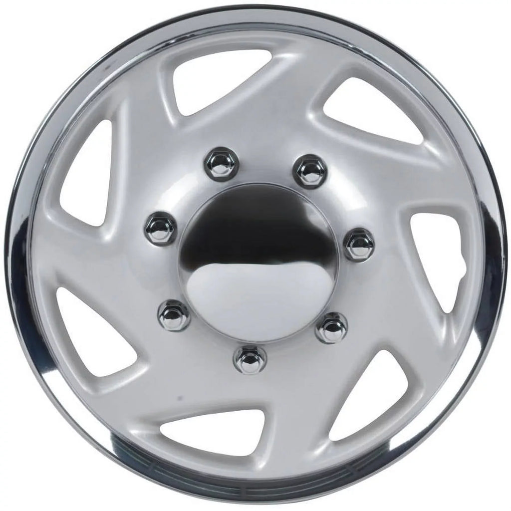 BDK  E-Series Style Hubcaps Wheel wrap, 16" Chrome Replica wrap, 4 Pieces