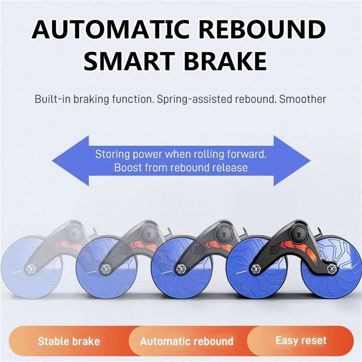 AB Roller Wheel with Knee Mat for Abdominal Exercise, Core Workout Equipment with Automatic Rebound Assistance and Resistance Springs with Ergonomic Handle