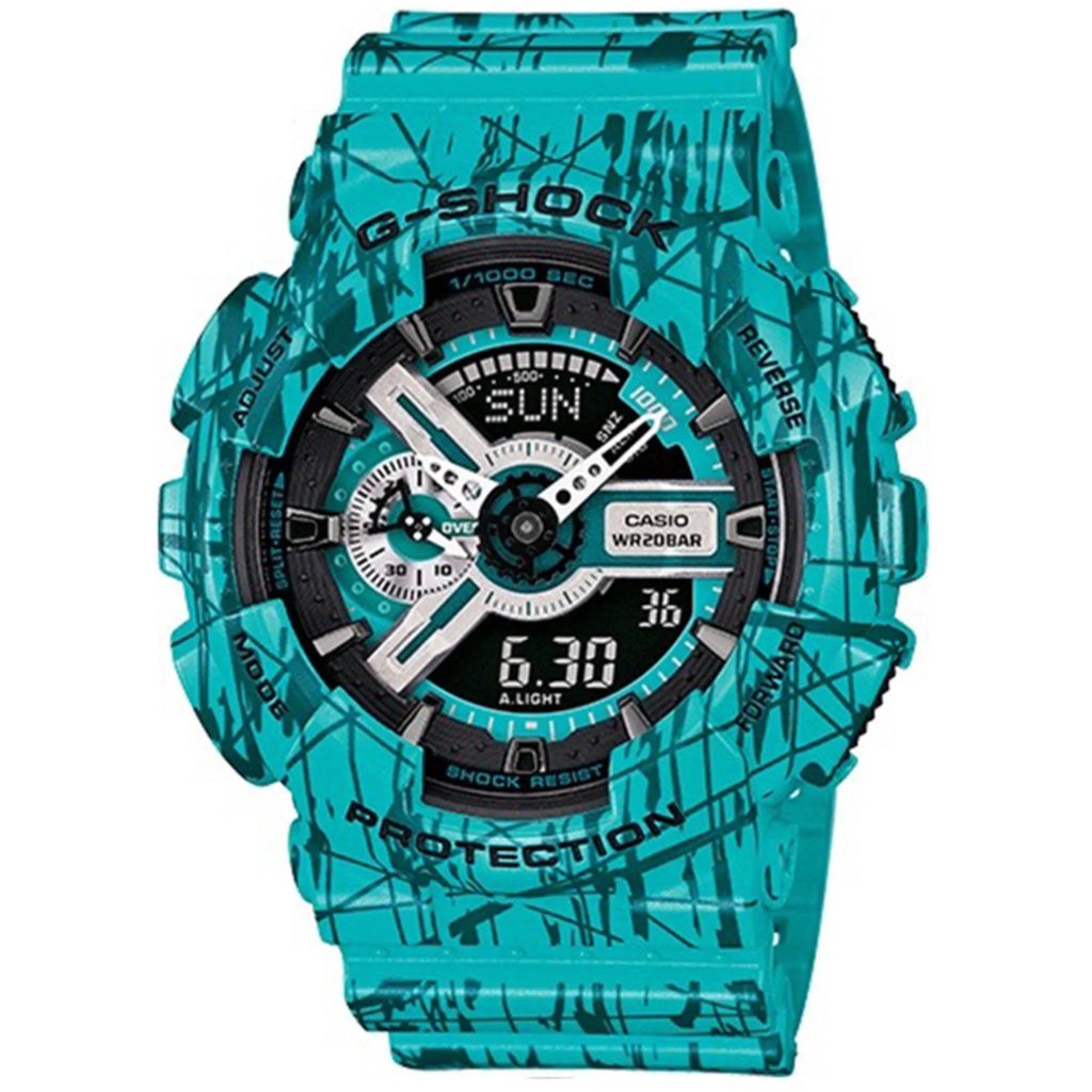 G-Shock GA-110 Slash Pattern Designer Watch - Turquoise / One Size