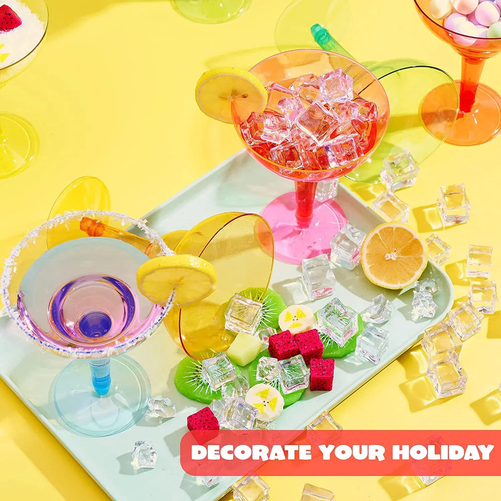 JOYIN 48 Pcs Margarita Glasses Cinco De Mayo Decorations,12 oz Plastic Margarita Glasses Cinco De Mayo Fiesta Party Decoration for Fun,Plastic Party Cups Mexican Theme Taco Party Supplies