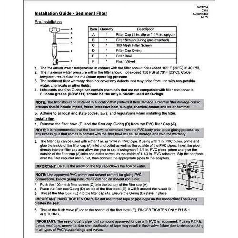 PRO Spindown Sediment liquid Filter For Well And Irrigation Pump Systems (Clear And Reusable) Fits 1" And 1-1/2" Pipe, Includes Adapters 148127
