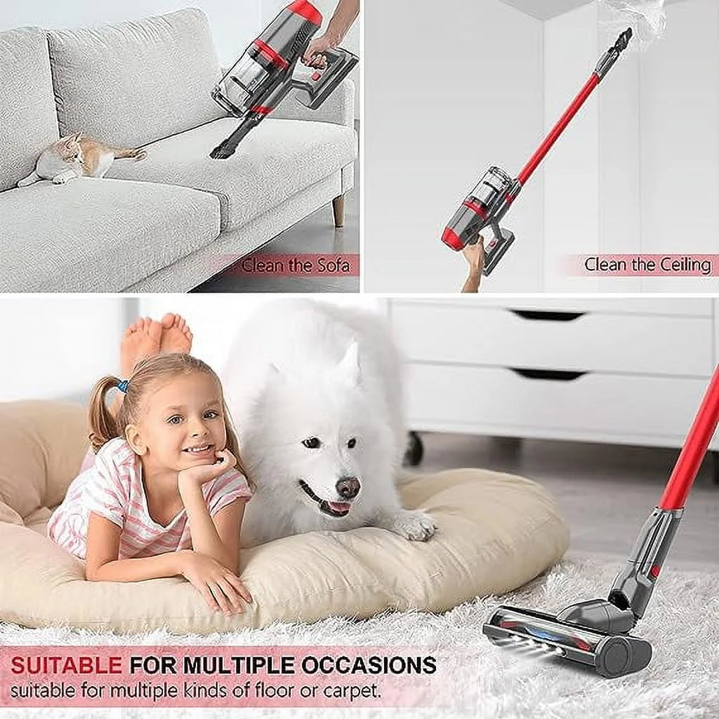 Open Box ONSON Life Cordless Vacuum Upgraded Roller Brush 4 in 1 Powerful EV-696 - RED