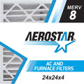 Aerostar 24x24x4 MERV  8, Pleated Air Filter, 24 x 24 x 4, Box of 6, Made in the USA
