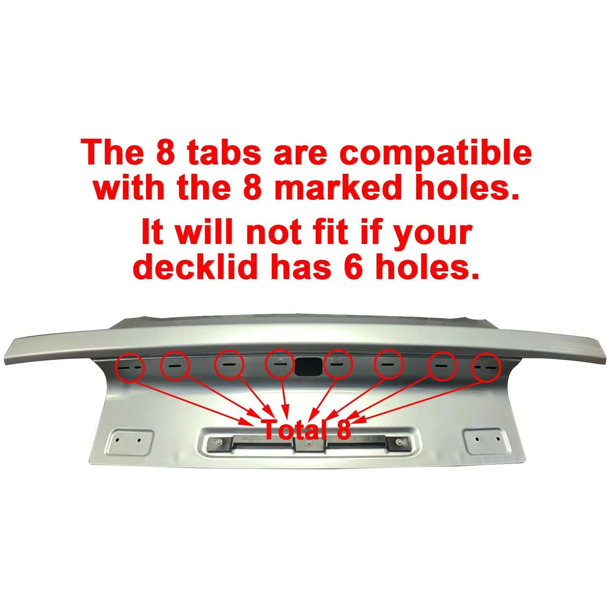 Teledu Rear Glossy Black Trunk Panel Decklid Trim protector For 2015-2020  Mustang GT