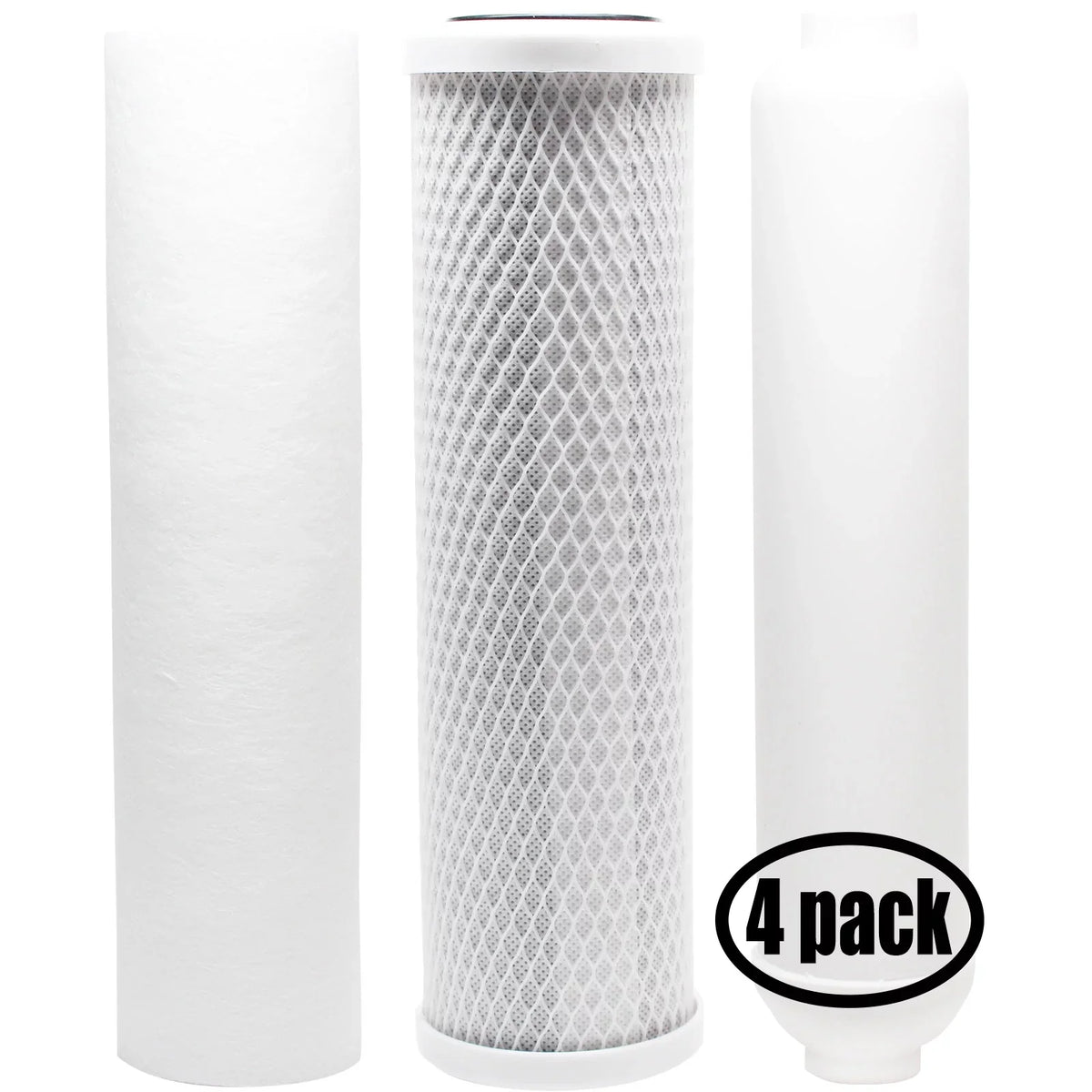 4-Pack Replacement for Filter Kit for Paragon P1000 RO System - Includes Carbon Block Filter, PP Sediment Filter & Inline Filter Cartridge - Denali Pure Brand