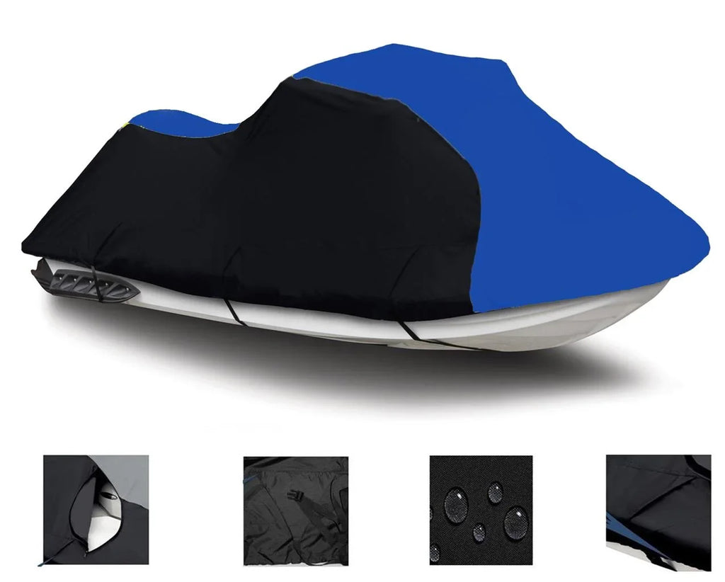 BLACK / BLUE HEAVY-DUTY, 600 DENIER Jet Ski PWC shield matching for Yamaha Wave Runner VX Deluxe 2015 2016 2017 2018 2019 2020 2021 2022
