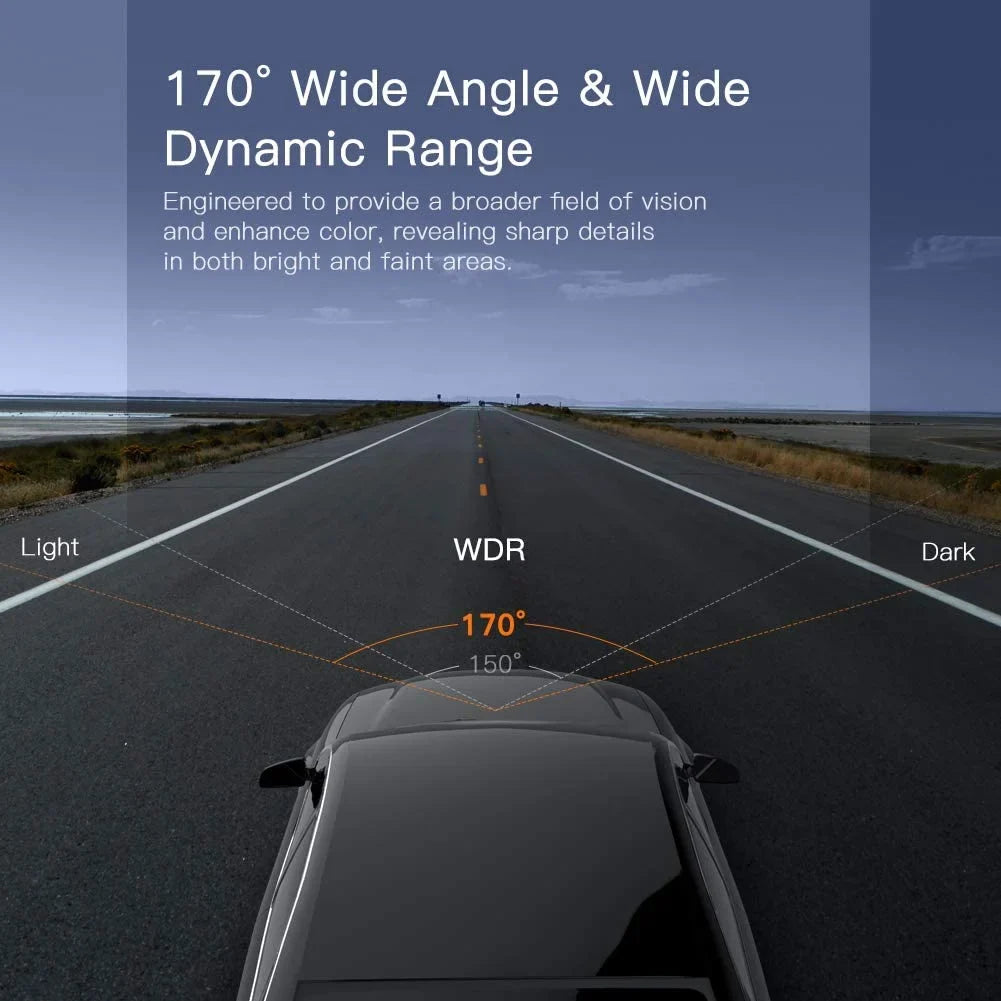 APEMAN C450 Dash Cam 1080P FHD 3" Car Camera 170° Wide Angle Screen, Parking Monitor, Black