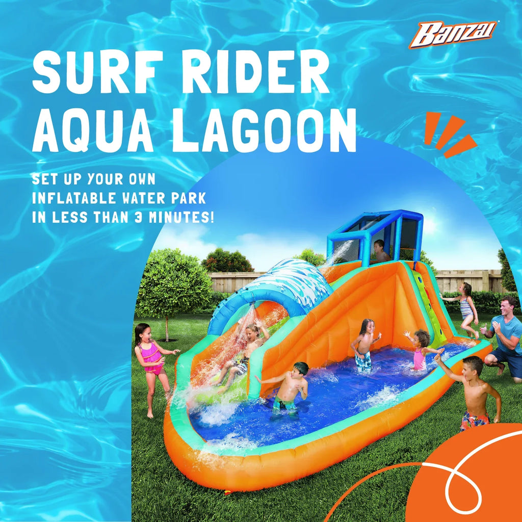 Banzai Surf Rider Kids Inflatable Outdoor Lagoon liquid Slide Splash Park