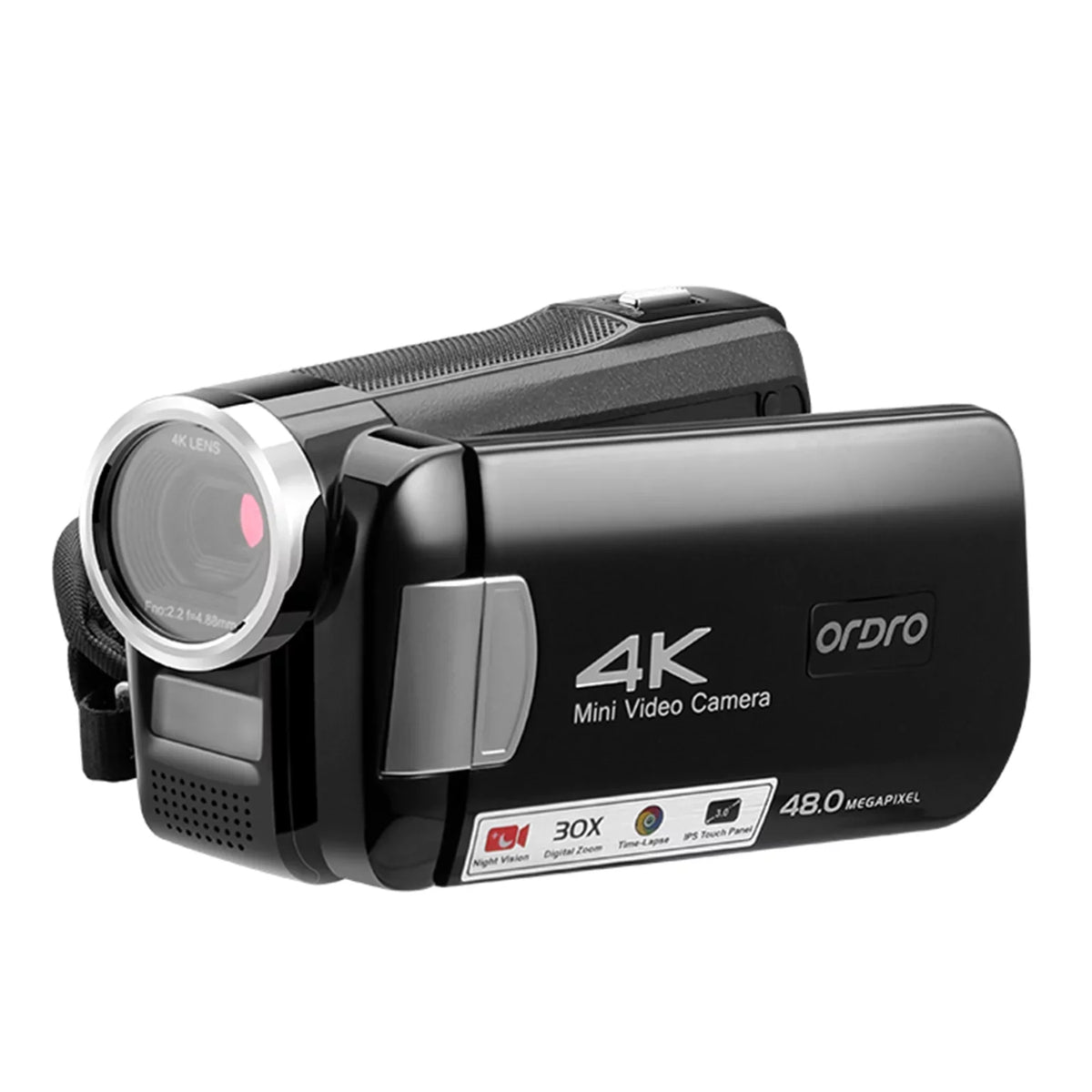 OWSOO AC2 4K Digital Video Camcorder DV Recorder 48MP 30X Digital Zoom IR Night Vision 3.0 Inch IPS Touchscreen with Battery Remote Control Carry Bag