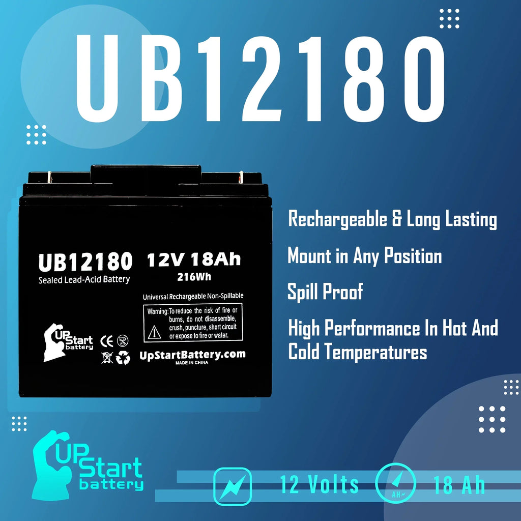 3x Pack - matching DATASCOPE 14600003401 Battery - Replacement UB12180 Universal Sealed Lead Acid Battery (12V, 18Ah, 18000mAh, T4 Terminal, AGM, SLA)