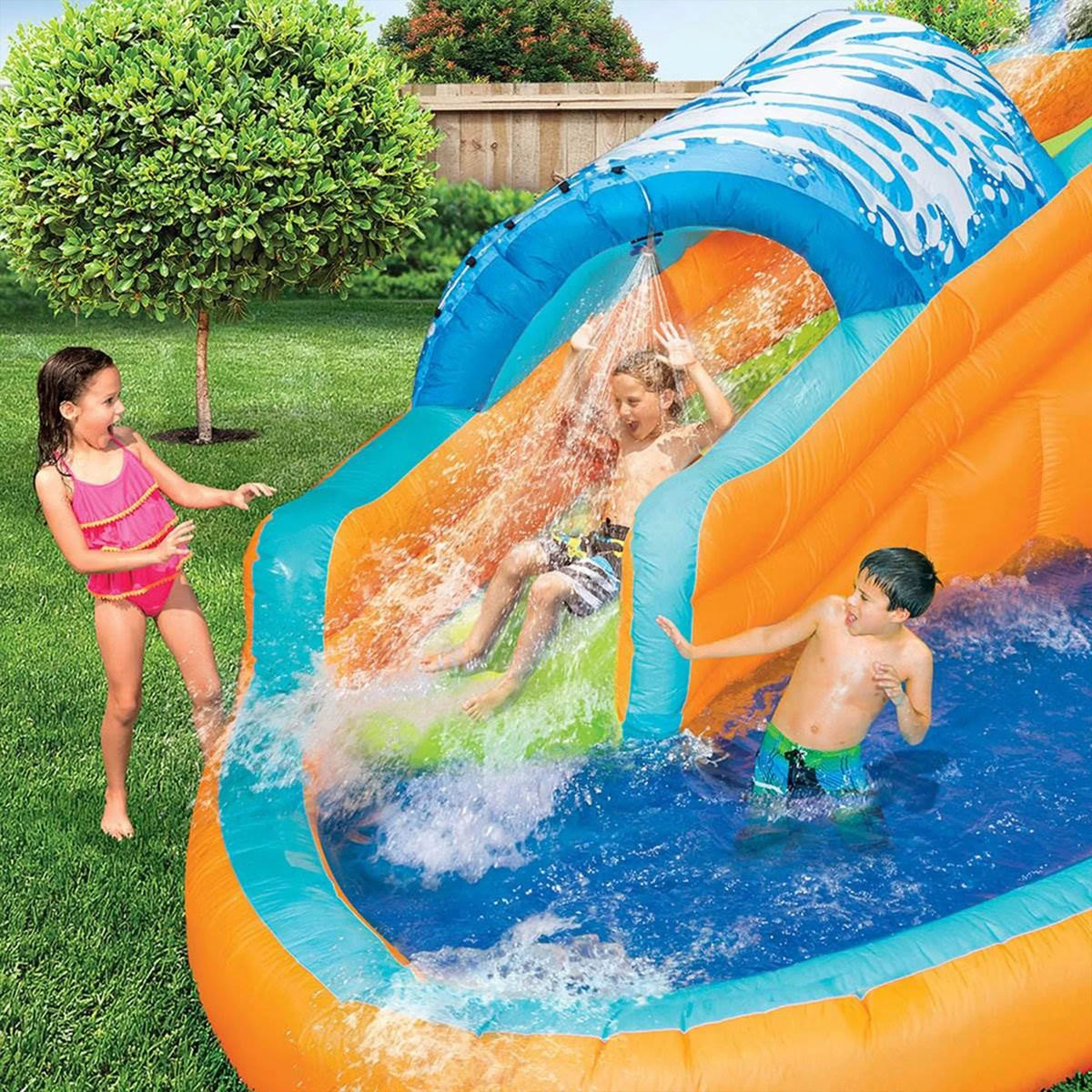 Banzai Surf Rider Kids Inflatable Outdoor Lagoon liquid Slide Splash Park