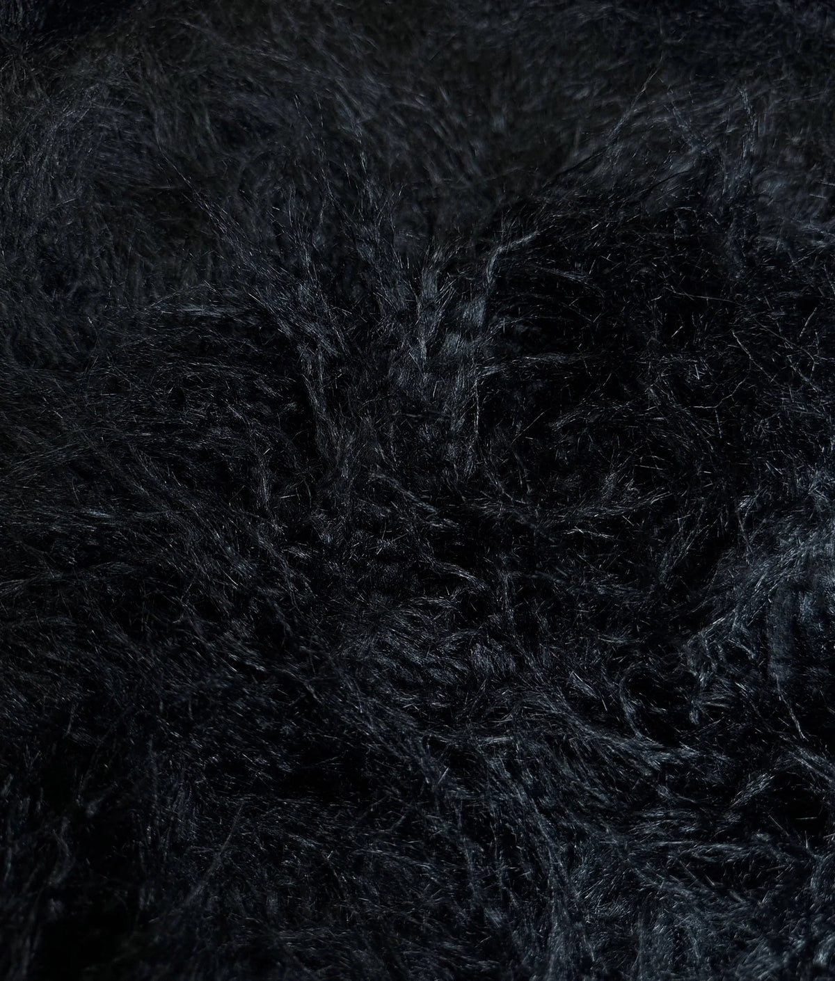 Faux Fake CURLY Yak FUR 3.5" LONG Pile Japanese Fire Retardant Yarn 2.3oz Per Yard / Craft, Sewing Cosplay 58" Wide Sold by Continuous Yard (Black)