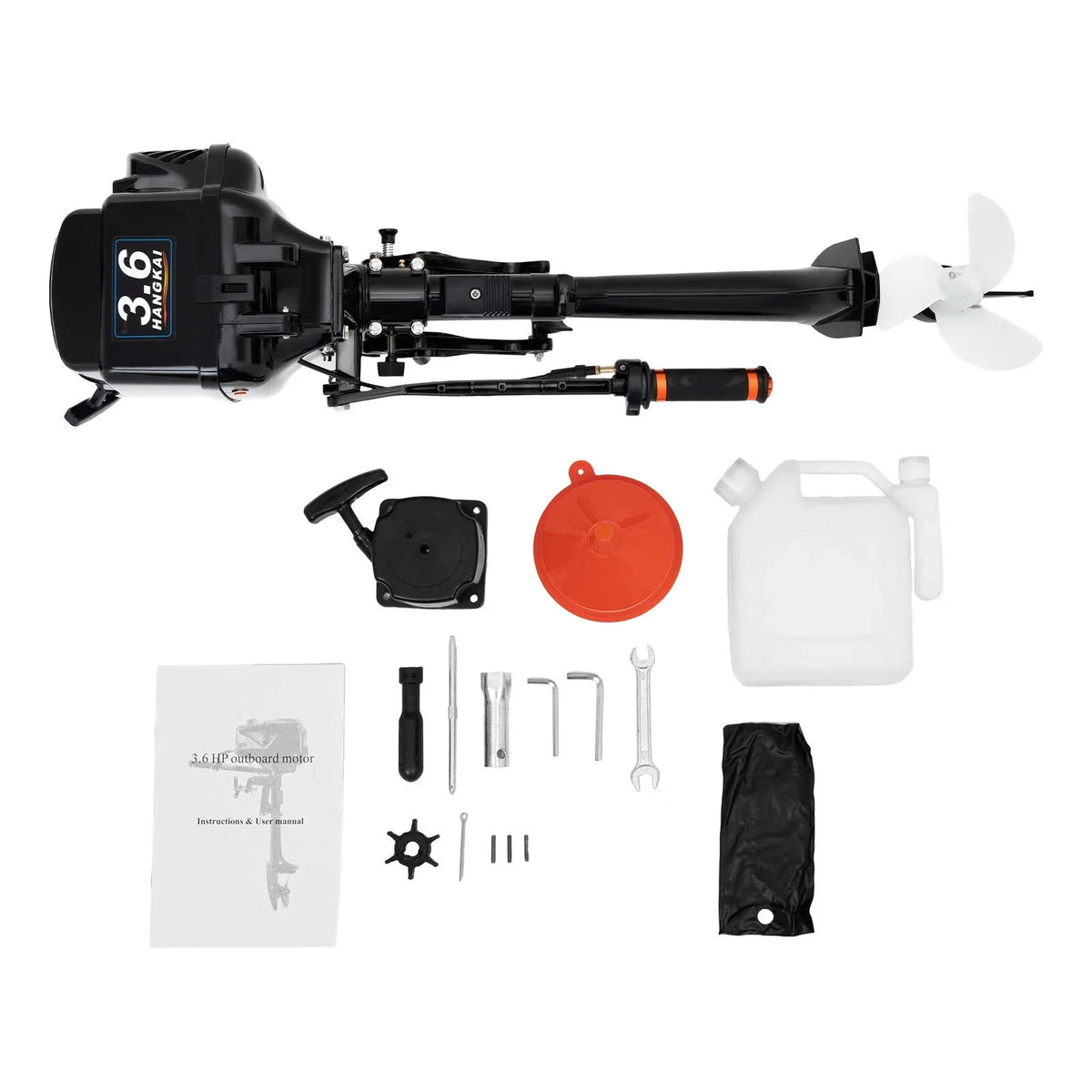 WUZSTAR 3.6HP 2 Stroke Outboard Motor,Trolling vessel Engine Motor for Fishing Aquaculture Outdoor Adventure vessel