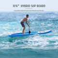 Preenex 10'6" Hybrid Paddle Board for Adults Inflatable SUP Board w Accessory Set, Blue