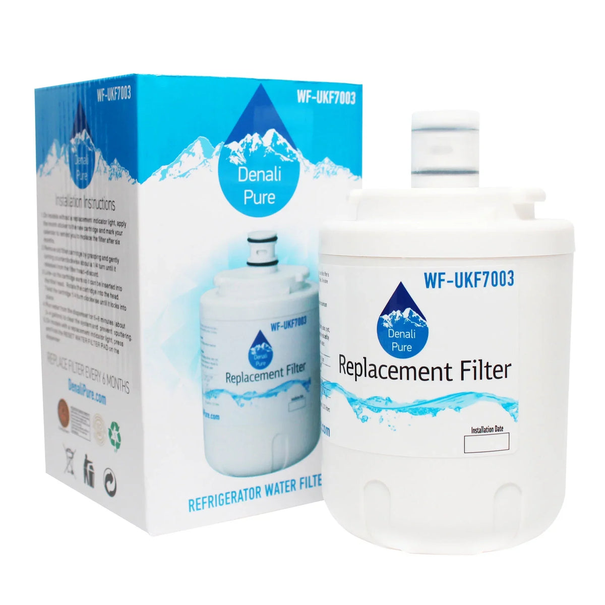 3-Pack Replacement for Maytag MSD2554FRA Refrigerator aqua Filter - matching with Maytag UKF7003 Fridge aqua Filter Cartridge - Denali Pure Brand