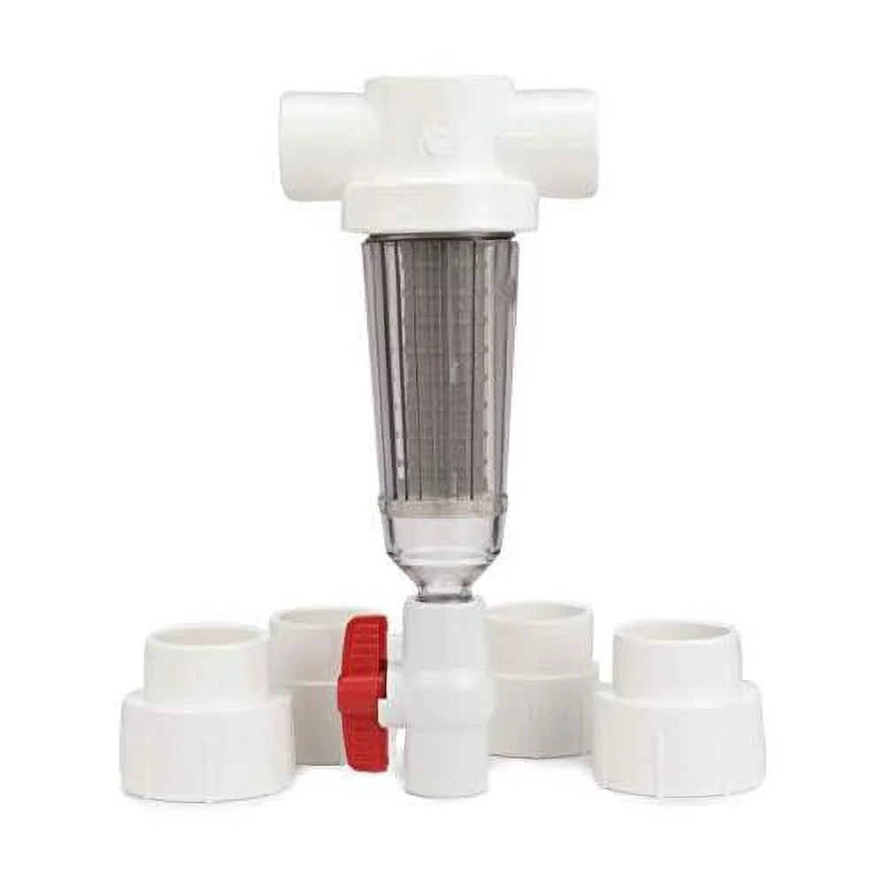 PRO Spindown Sediment liquid Filter For Well And Irrigation Pump Systems (Clear And Reusable) Fits 1" And 1-1/2" Pipe, Includes Adapters 148127