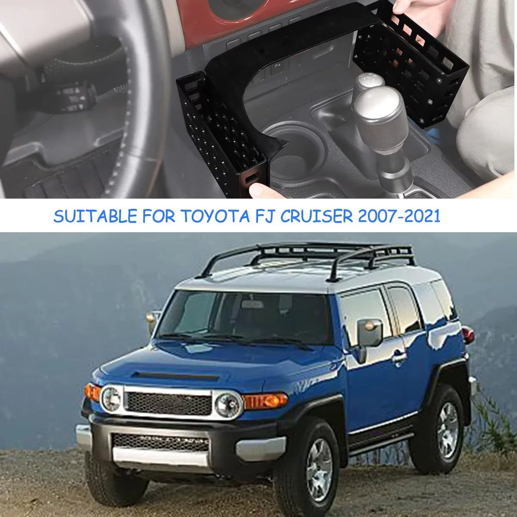 Tinki  Car Shifter Storage Box matching with Toyot@ FJ Cruiser 2007-2021, Black,Height 5.3in,1PCS