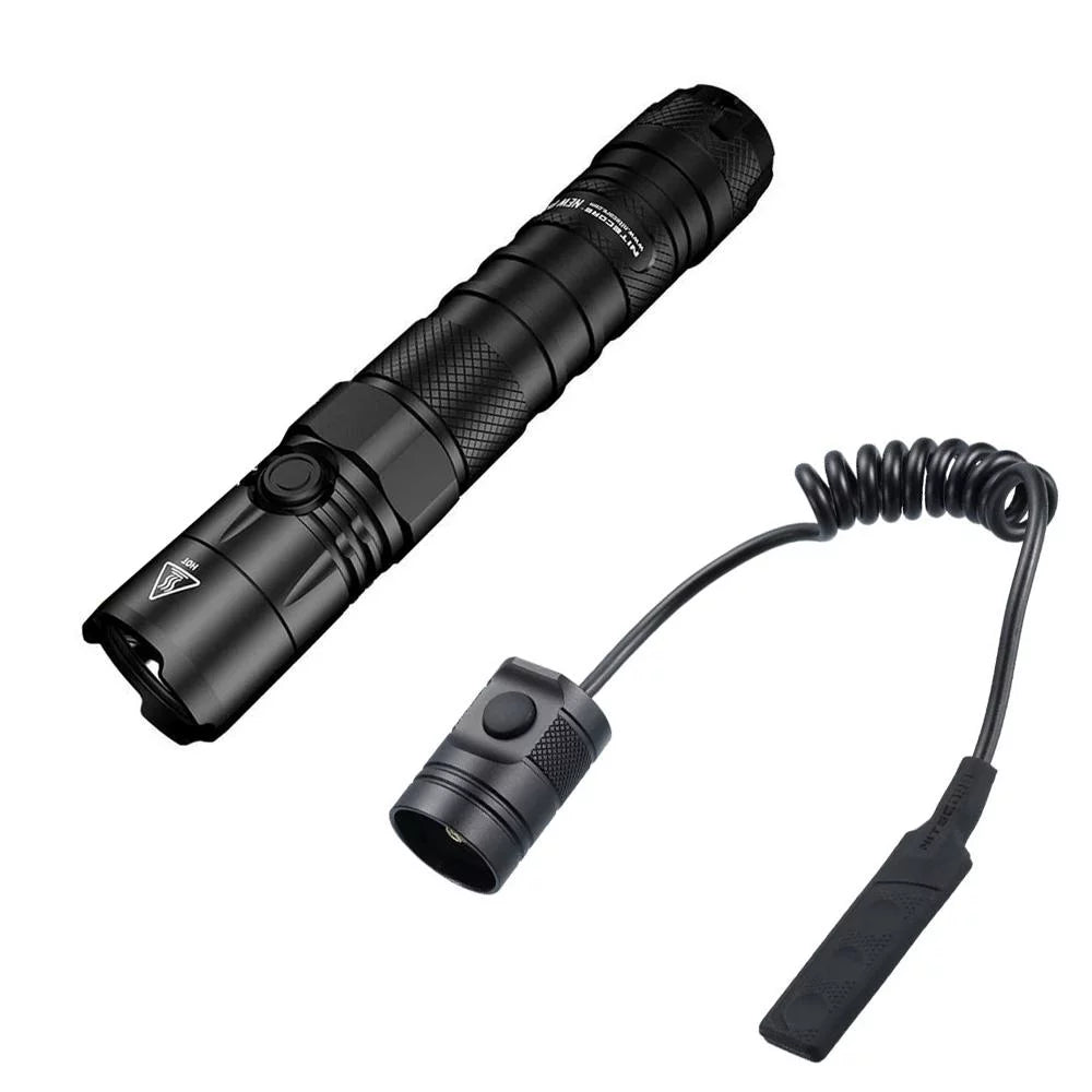 Combo: Nitecore New P12 Version Tactical LED Flashlight - CREE XP-L HD V6 - 1200 Lumens w/RSW3 Pressure Switch