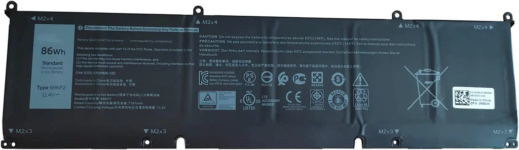 New 8FCTC Laptop Battery for  XPS 15 9500 Precision 5550 Alienware M15 R3 R4 M17 R3 R4 Series Notebook 69KF2 08FCTC 70N2F 070N2F 0P8P1P 0DVG8M 0M59JH 11.4V 56Wh 4650mAh