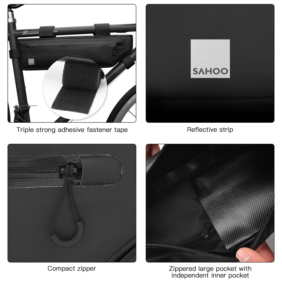 SAHOO Bike Pack,Mtb Road Bike Tube Frame Mtb Bike Frame Huiop Road Bike Pouch Under Tube Frame Bike Under Tube Eryue Buzhi