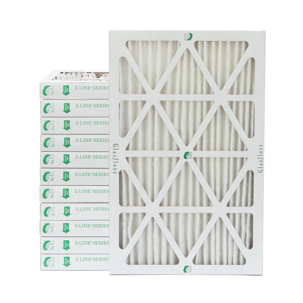 Actual Size: 15-1/2 x 23-1/2 x 1-3/4. 12 Pack of 16x24x2 MERV 10 Pleated 2" Inch Air Filters by Glasfloss