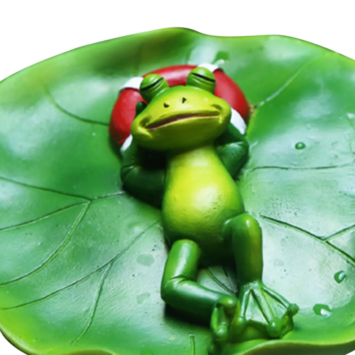 Simulation liquid Floating Frog Ornament Animals Figurine Garden Statue Crafts Decor DIY Pool Accessories for Tabletop Shelf Office