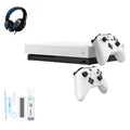 Pre-Owned  Xbox One X 1TB with 2 Controller, 4K Ultra HD White with BOLT AXTION Cleaning Kit Headset Bundle (Refurbished: Like New)