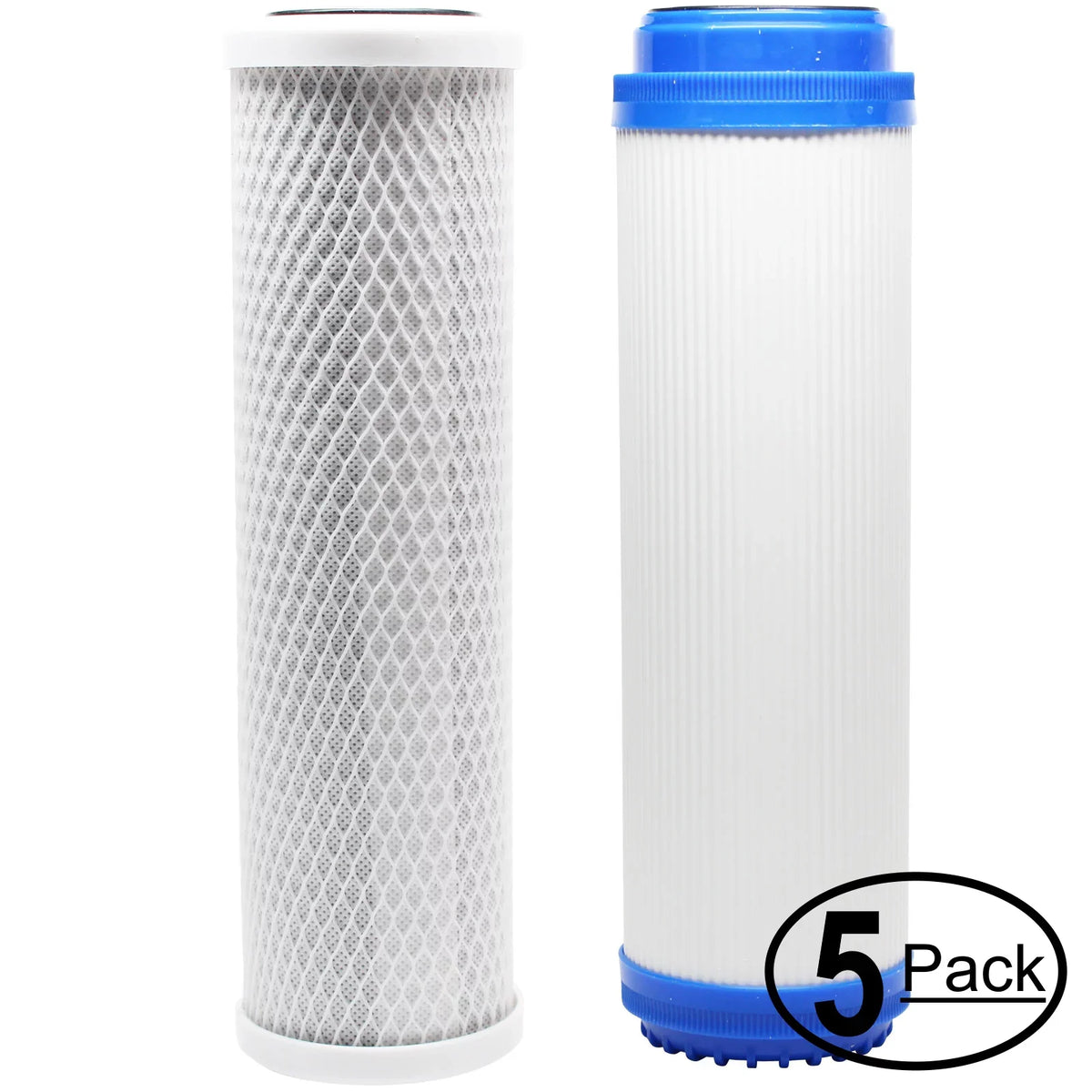 5-Pack Replacement for Filter Kit for H2O Distributors H2O-RUS-200-I RO System - Includes Carbon Block Filter & Granular Activated Carbon Filter - Denali Pure Brand