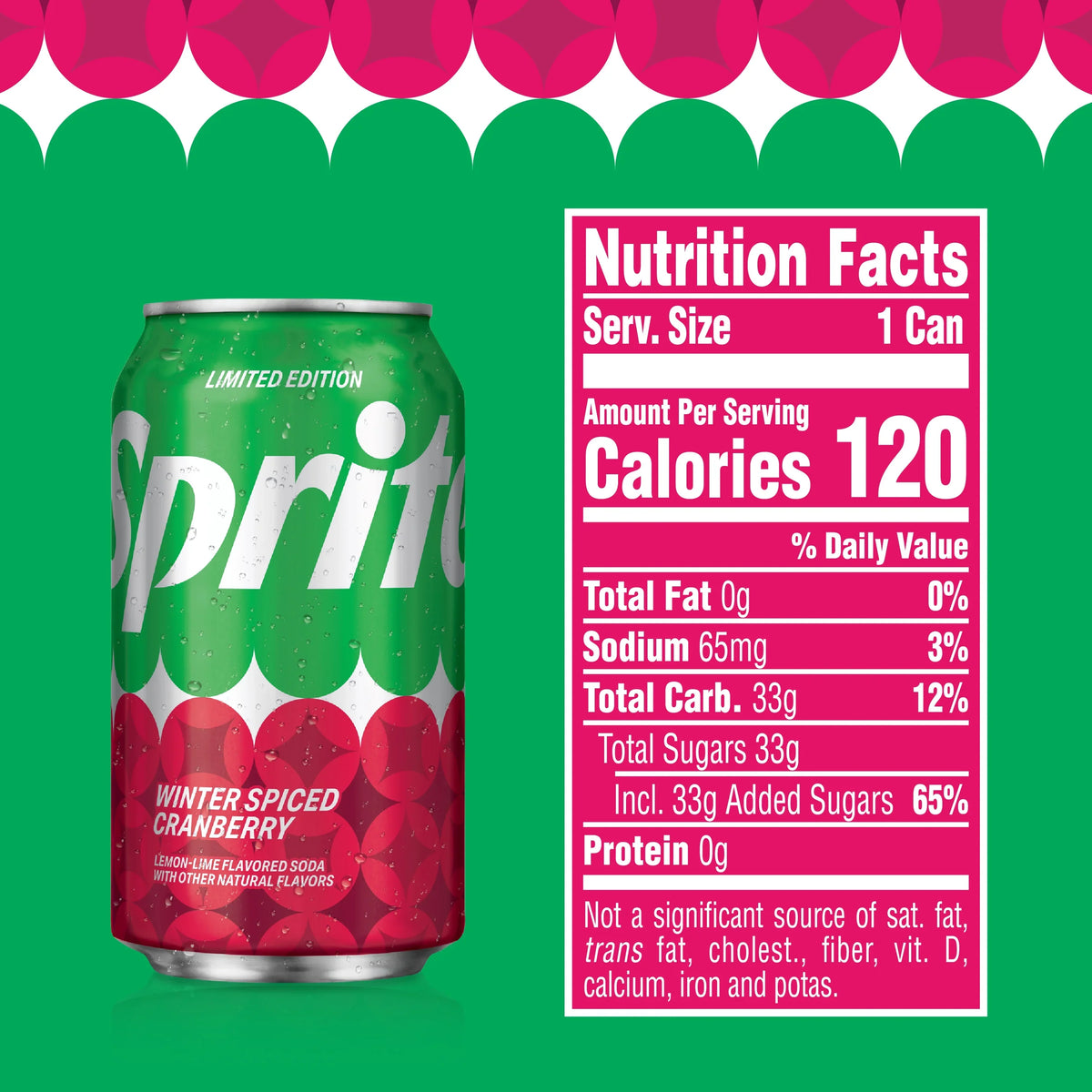 Sprite Winter Spiced Cranberry Soda Pop, 12 fl oz, 12 Pack Cans
