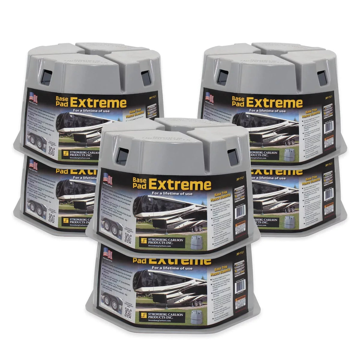 Stromberg Carlson Base Pad Extreme - 7" Block, 6000 lb Max Capacity - Camper Accessories for Travel Trailers, RV Accessories, Jack Stands, Trailer Jack, Trailer Jack Block, RV Jack Pads (6 Pack)