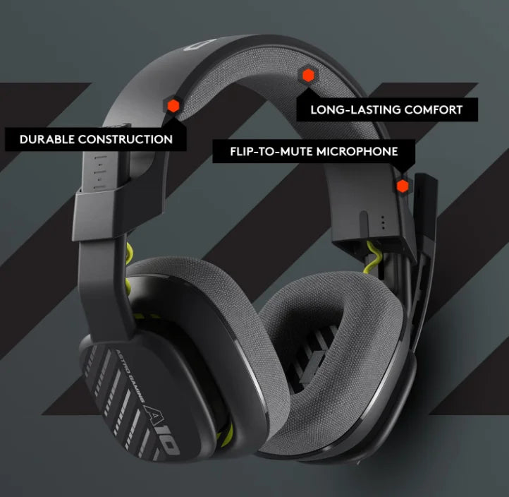 Restored Logitech Astro A10 Gen 2 Wired Headset for PlayStation/PC (Black) (Like New) (Refurbished)