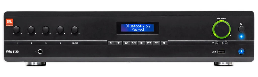 JBL VMA1120 Commercial/Restaurant 70v Mixer/Amplifier+(6) 6.5" Wall Speakers