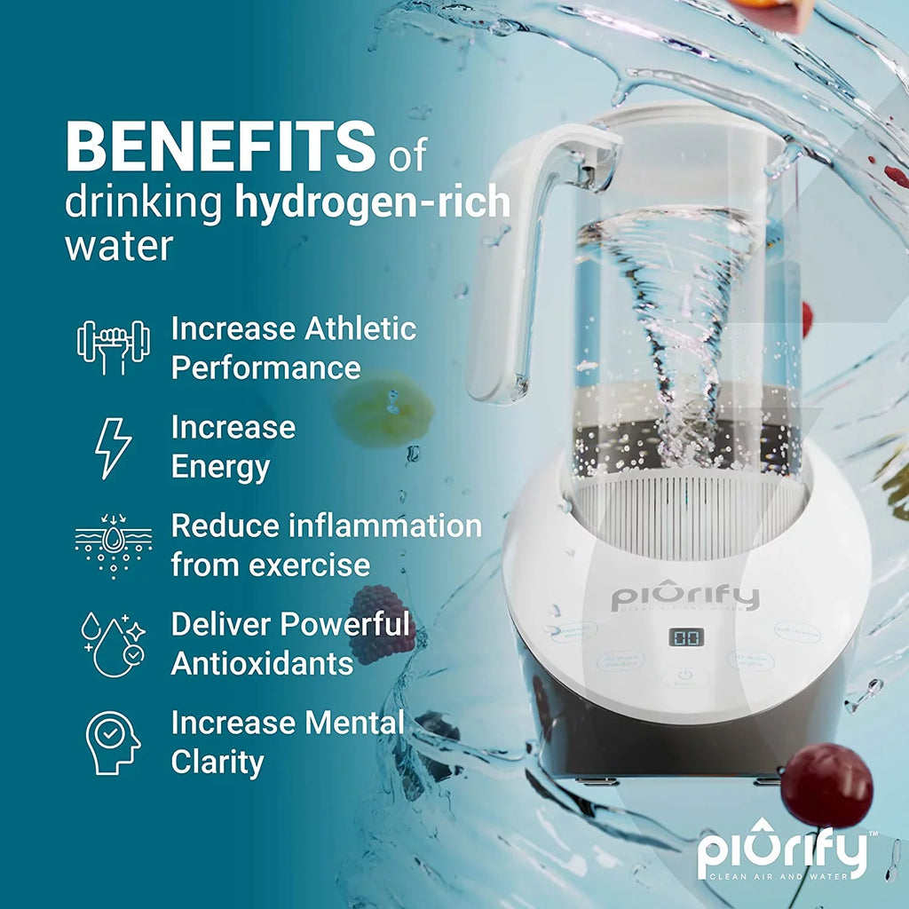 Balanced Purified liquid PH Levels and Filtered with Calcium Sulf. Hydrogen Alkaline aqua Pitcher - Rich Hydrogen aqua Generator Electrolysis Jug with SPE and PEM Concentrator Technology