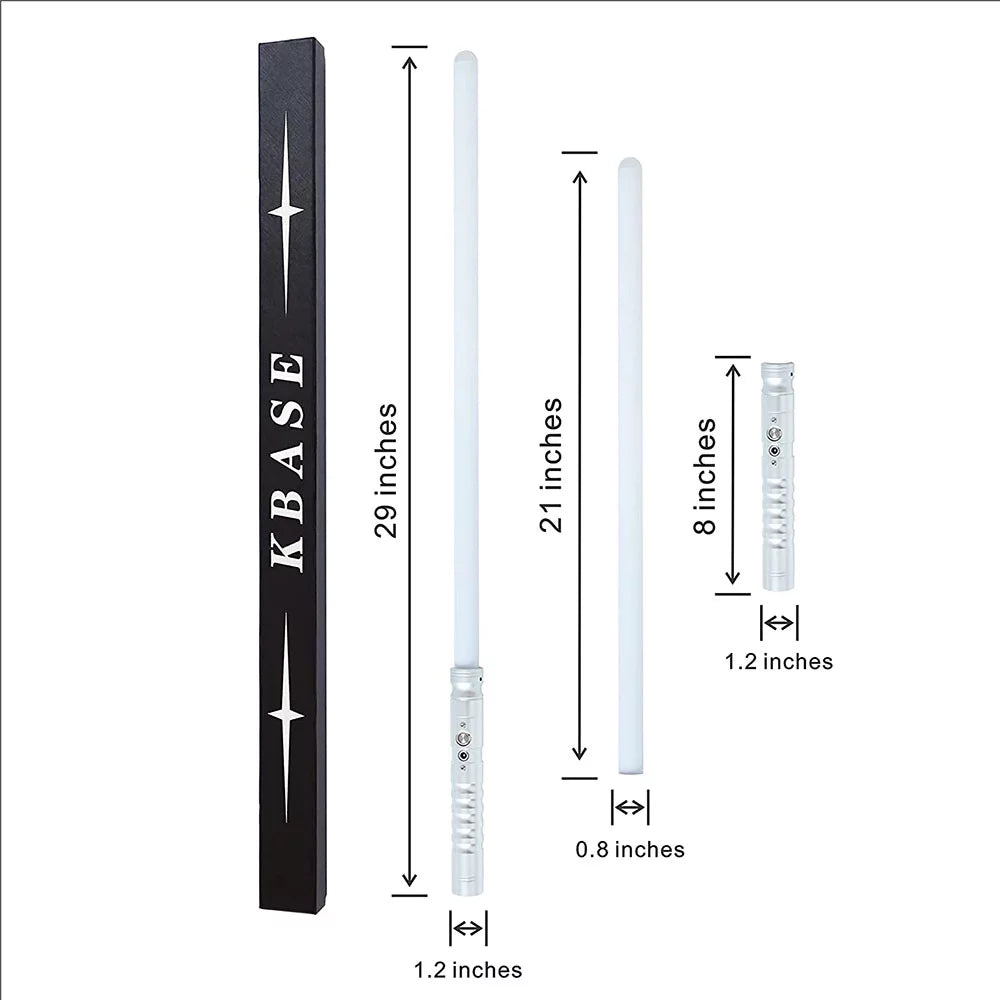 KBASE 7 Colors Change RGB  Lightsaber Toy with Metal Hilt Sound Fonts Gift for Kids