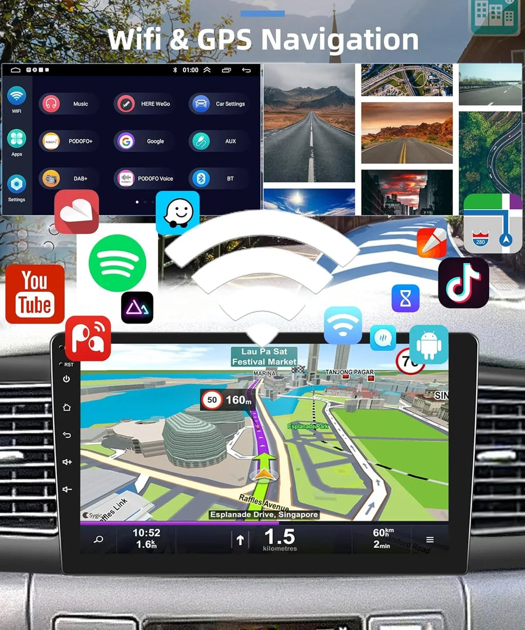 THONZER 1G+32G Android 9 Inch Car Stereo for  Corolla ex 2007-2012 with Wireless Carplay, Rimoody Touch Screen Car Radio Bluetooth GPS WiFi FM Mirror Link RCA USB SWC + Backup Camera