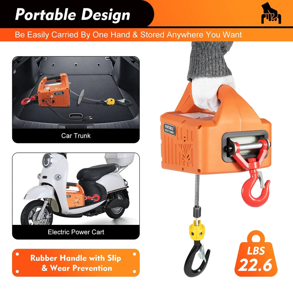 Portable 3-in-1 Electric Winches 300kg/660 lbs Hoist Winch Crane Lift W/ Remote