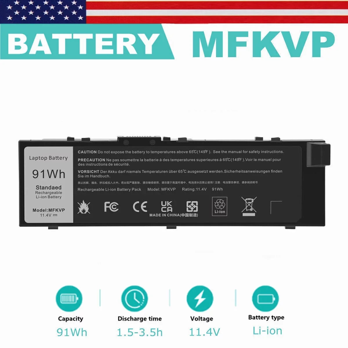 MFKVP Battery For  Precision 17 7710,17 7720 Series