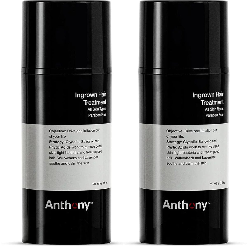 Oz. Anthony Ingrown Hair Treatment for Men (Pack of 2) – Gel Solution to Calm Down Razor Burn – Scar and Redness Eliminator, Bump Removal – 3 Fl