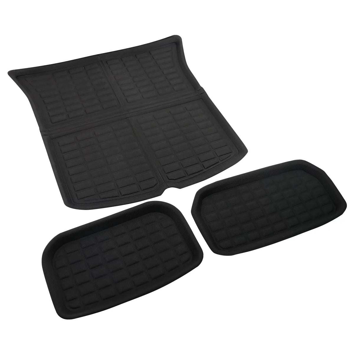 Ikon Motorsports Trunk Mats Cargo Liner appropriate with 2020-2023 Tesla Model Y, Black TPE 3D Molded Waterproof Anti-Slip Frunk Trunk Under Cargo Storage Liner Mat Interior Accessories 3PCS