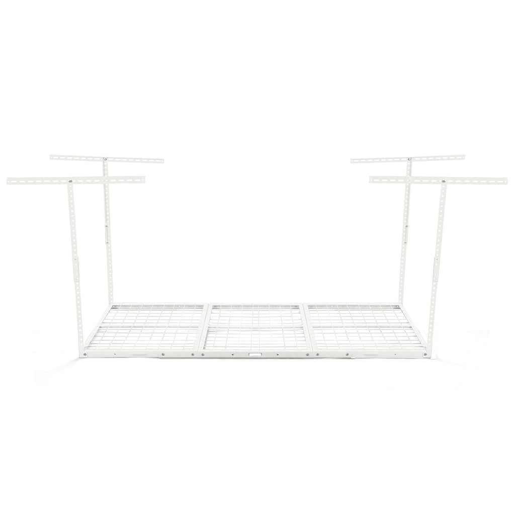 Kojem 3x6 Overhead Garage Storage Adjustable Ceiling Storage Rack, 72" Length x 36" Width x 40" Height, White